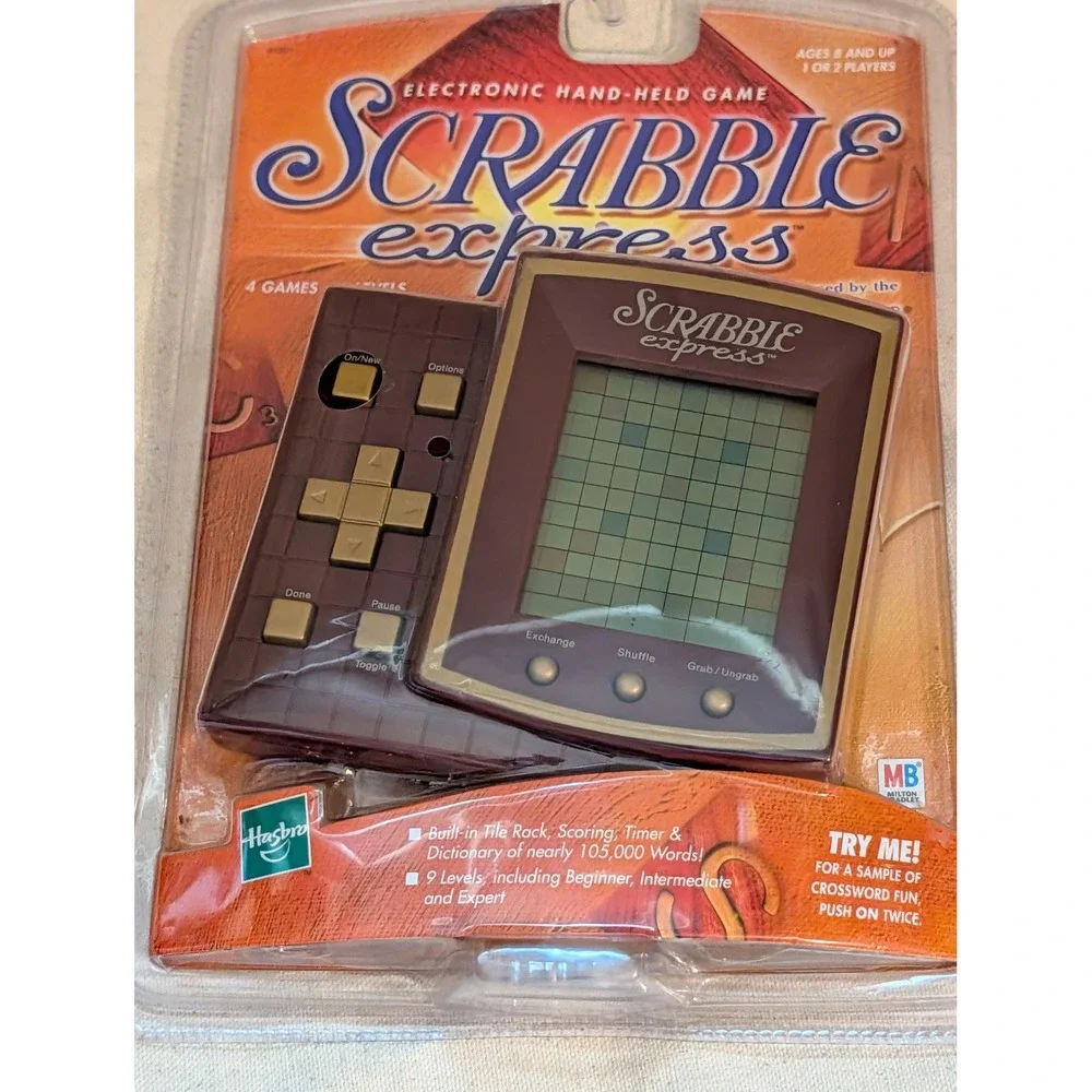 1999 Scrabble Express Electronic Handheld Game Milton Bradley Hasbro New